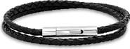 STEELTIME Braided Leather Wrap Bracelet