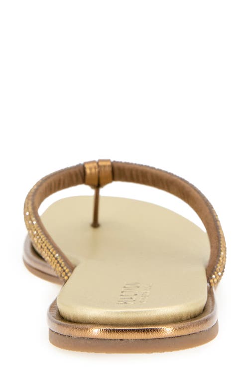 Reaction Kenneth Cole Wynwood Crystal Strap Flip Flop In Bronze