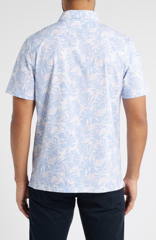 Bugatchi Victor Ooohcotton® Palm Leaf Print Polo In Air Blue