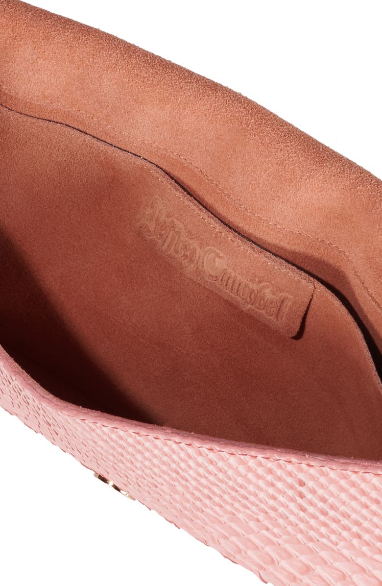 Jeffrey Campbell Halo-C Leather Clutch, Alternate, color, Pink Snake