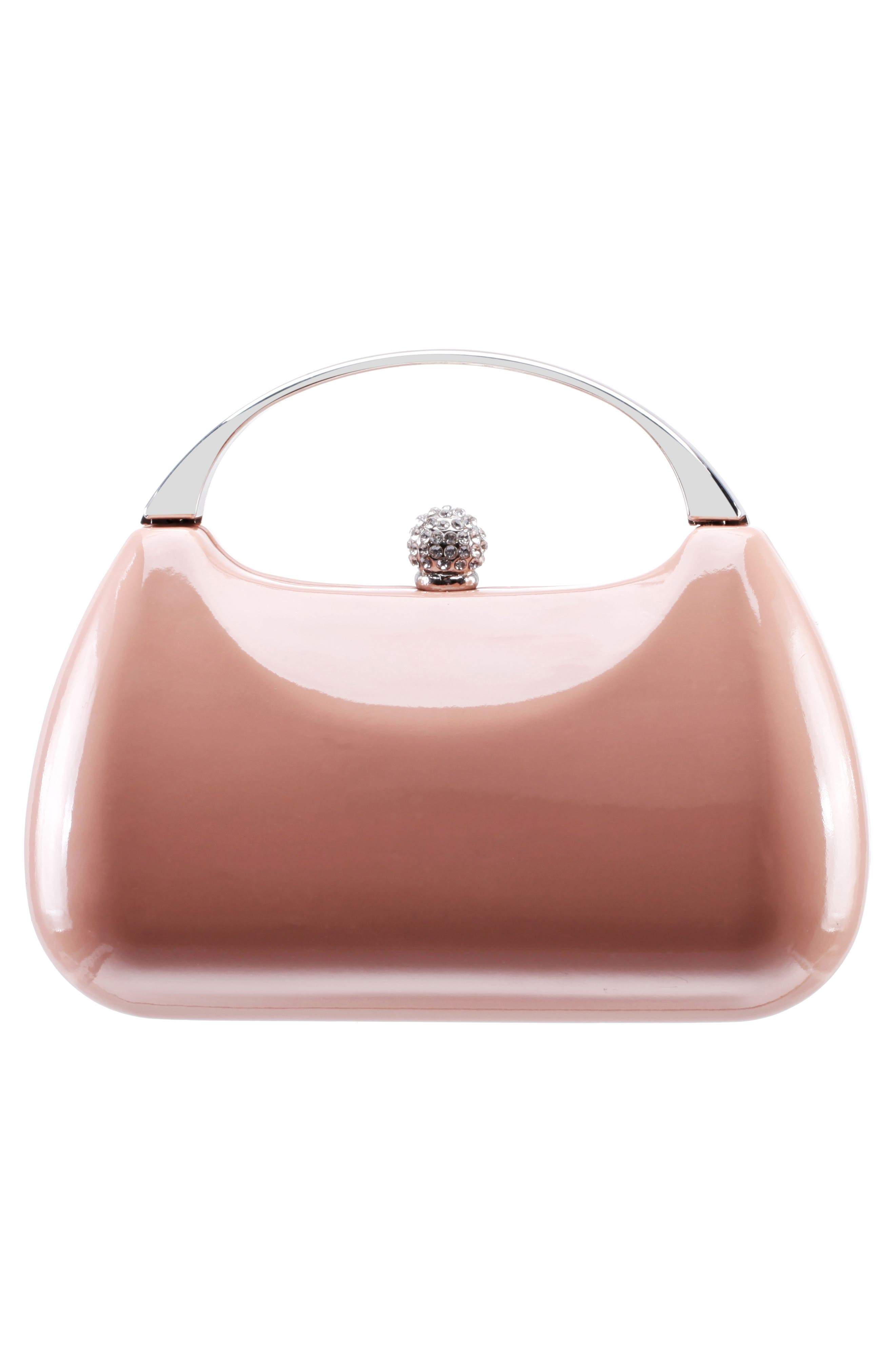 Minaudière Top Handle Bag, Alternate, color, ROSE NUDE