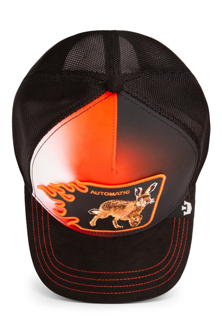 Jack Rabbit Patch Trucker Hat, Alternate, color, ORANGE