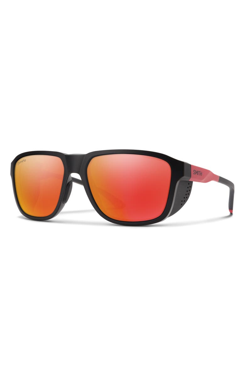 Smith Embark 58mm ChromaPop<sup>™</sup> Polarized Square Sunglasses, Alternate, color, Tnf Black / Horizon Red / Red