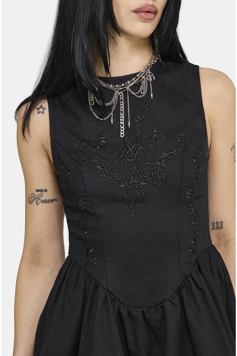 Ailis Balloon Hem Mini Dress, Alternate, color, Black