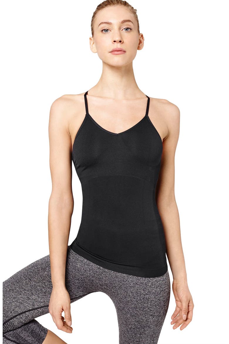 Seamless Strappy Camisole, Alternate, color, BLACK