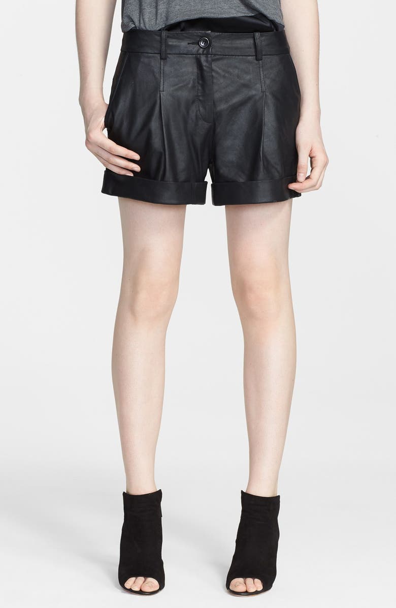 Elizabeth and James Leather Moto Shorts, Main, color, 