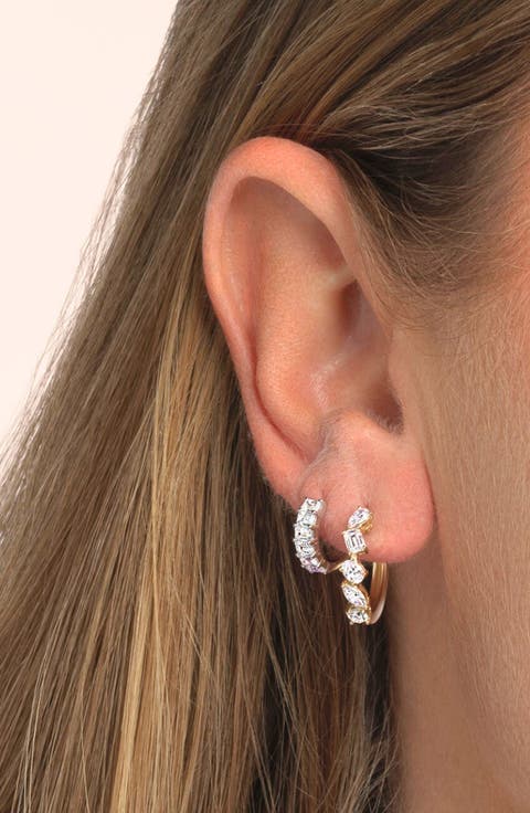 Classic Multi-Shape Lab Diamond Hoop in 14K Gold
