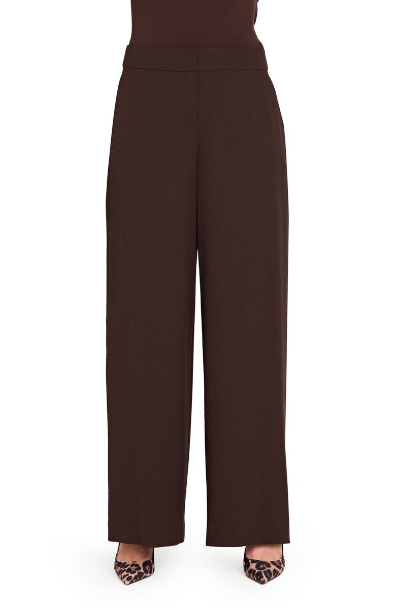 Tahari ASL Wide Leg Pants, Main, color, Espresso