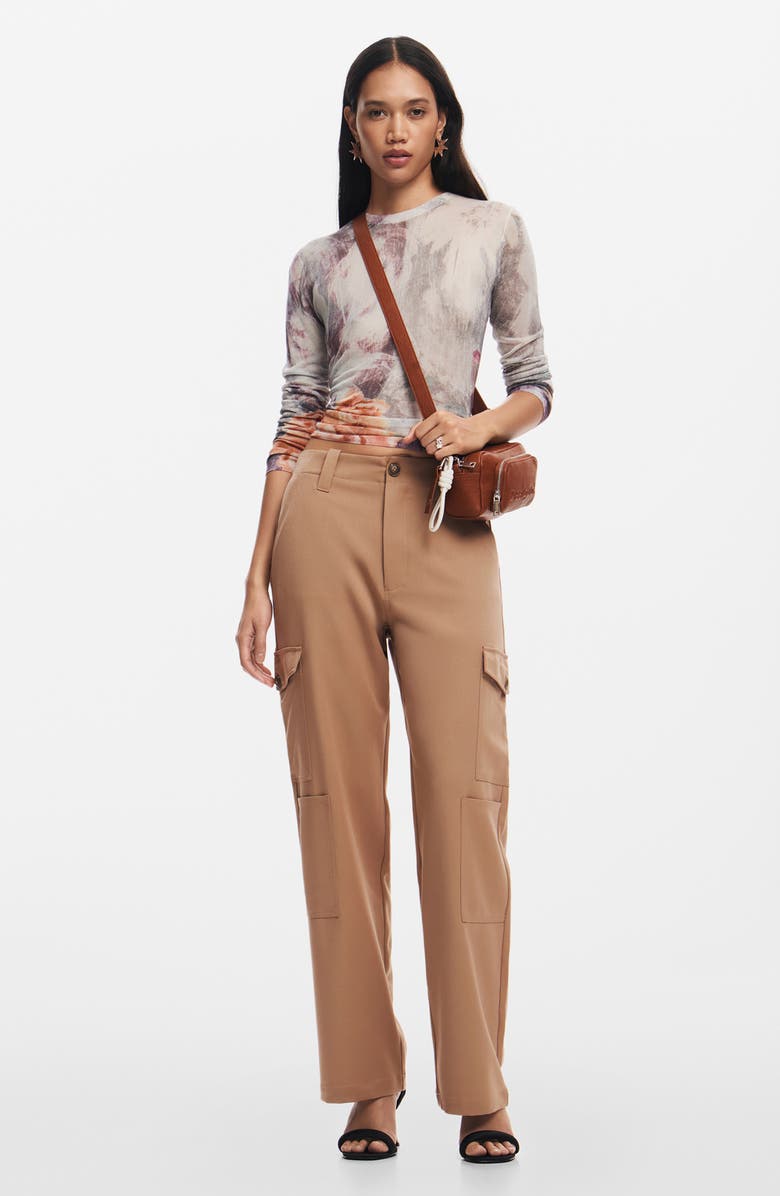 Desigual North Bay Print Fitted Sweater, Alternate, color,