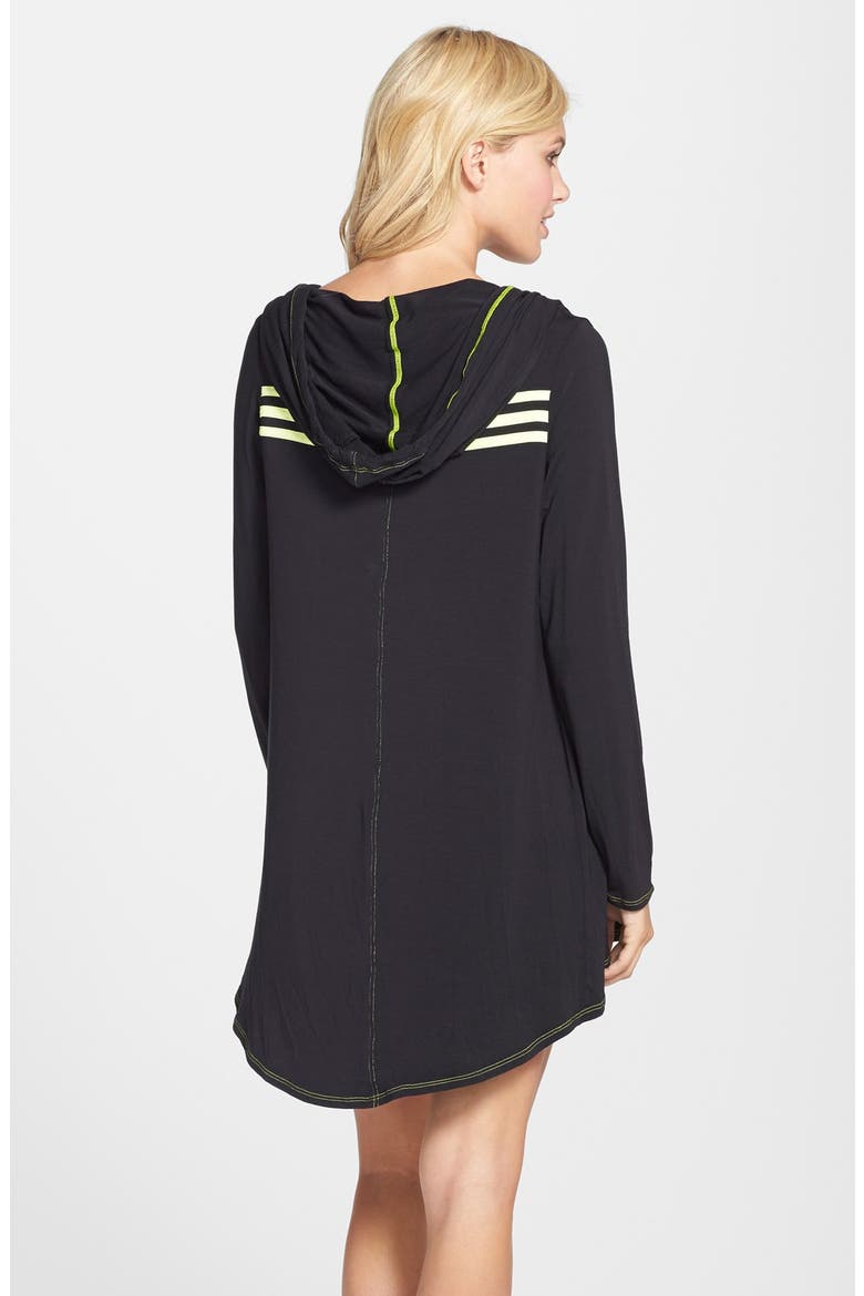 'Wrap It To Me' Hoodie Cover-Up, Alternate, color, BLACK