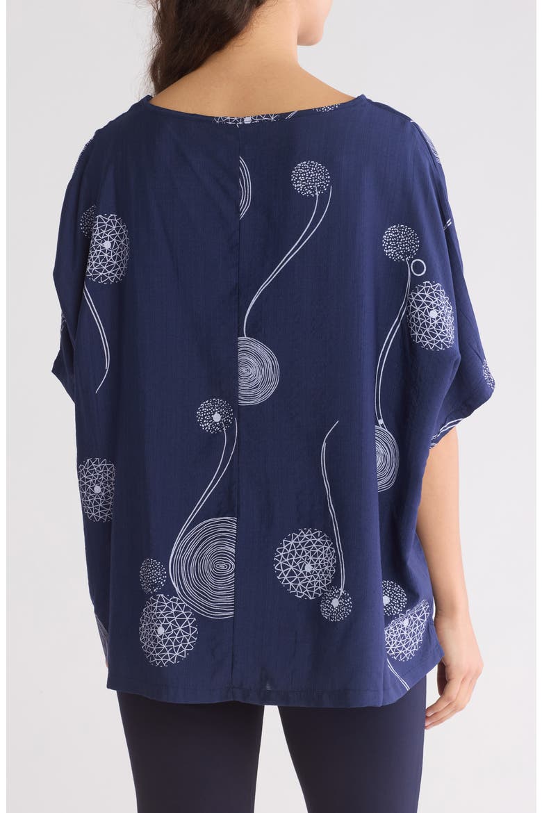 Printed Loose Top, Alternate, color, NAVY