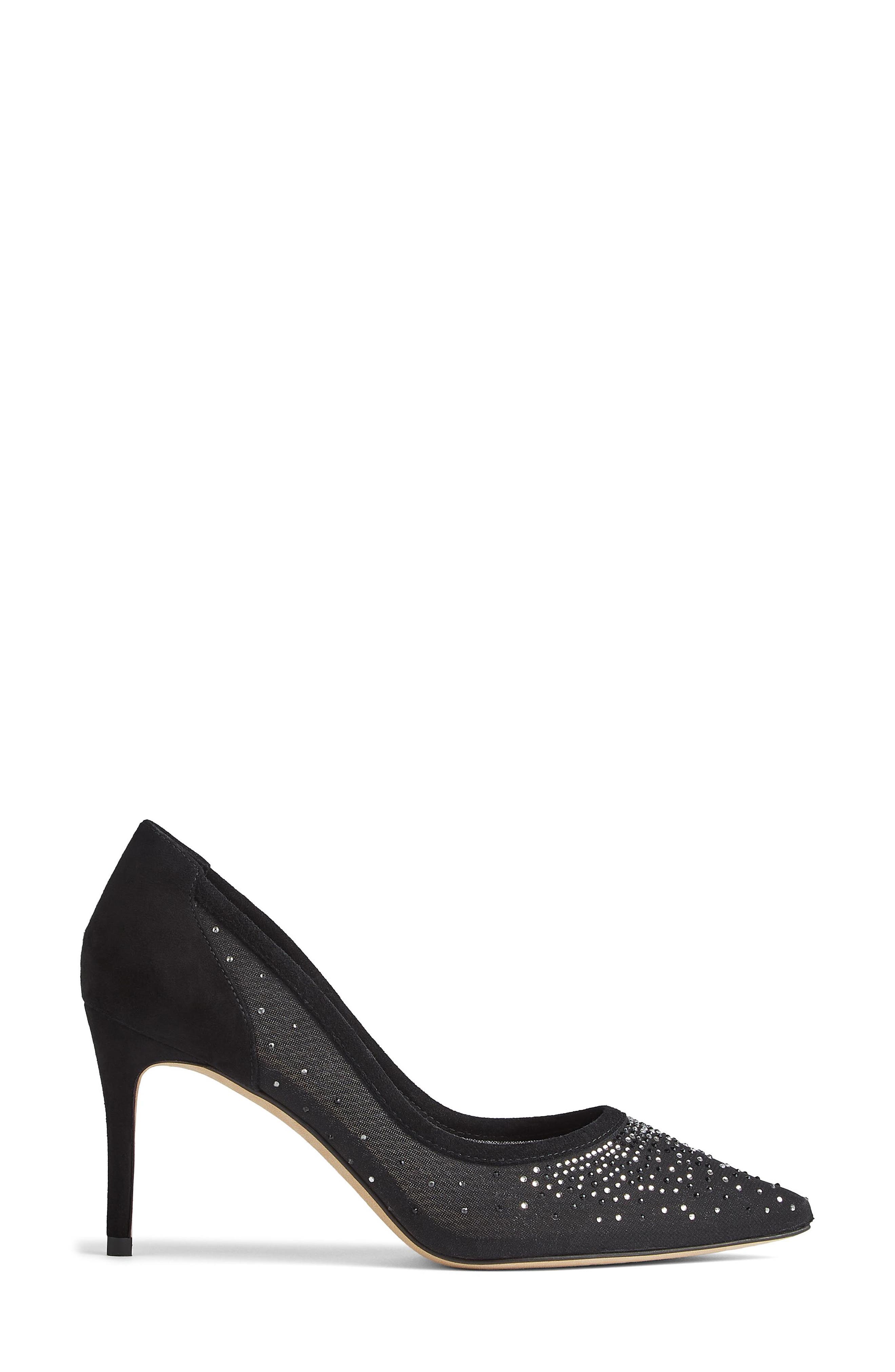 LK Bennett Liberty Embellished Pointed Toe Pump, Alternate, color, Black