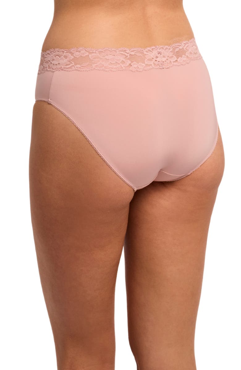 Montelle Intimates High Cut Lace Briefs, Alternate, color, Ballet Pink
