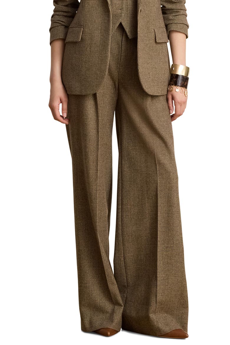 Brushed Wool Suit Pants, Main, color, BROWN/ MULTI