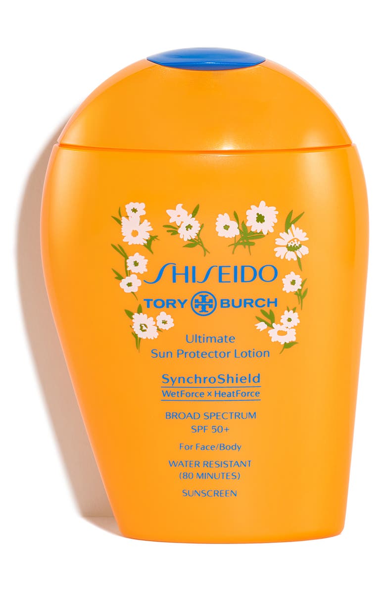 Shiseido x Tory Burch Ultimate Sun Protector Lotion Broad Spectrum SPF 50+ Sunscreen, Main, color, 