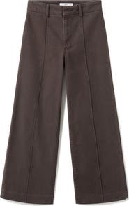 MANGO Seamed High Waist Wide Leg Jeans