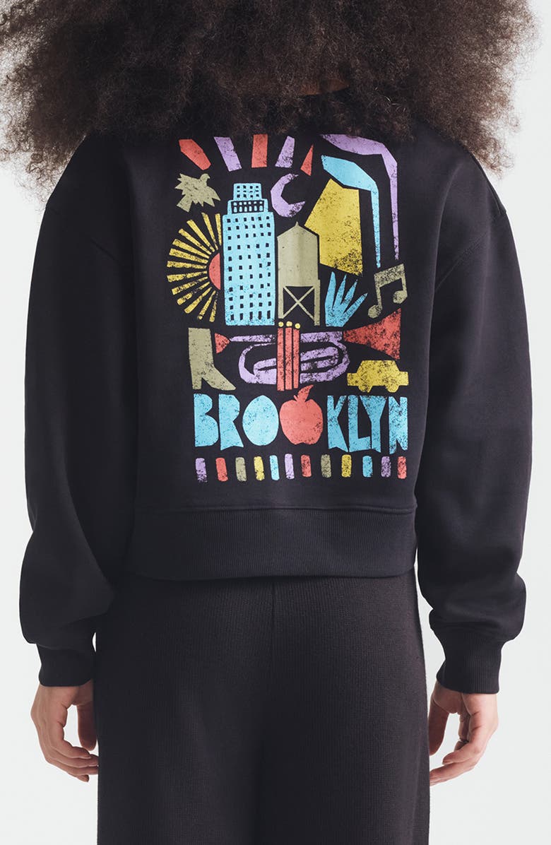 Brooklyn Industries Graphic Print Crewneck Sweatshirt, Alternate, color, Black