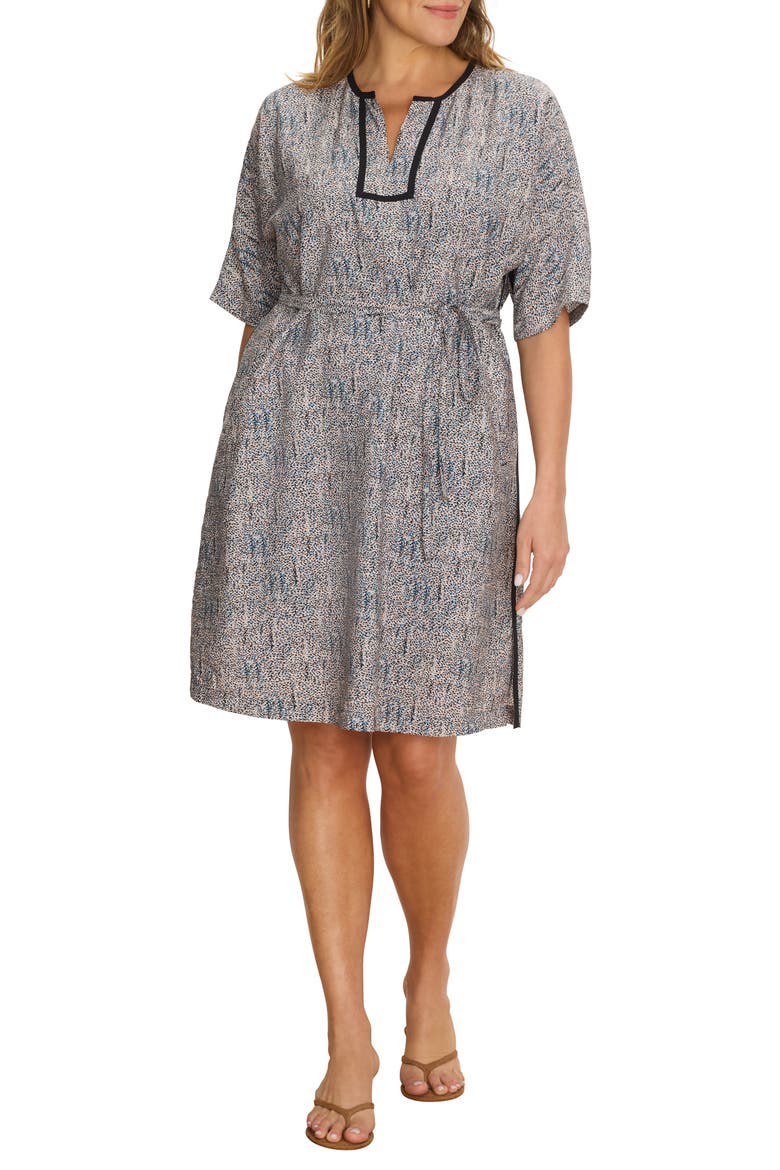 Sun Speckle Devon Trimmed Dress, Main, color, NEUTRAL MULTI