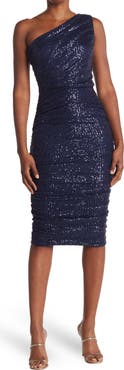 Love By Design Sequin One-Shoulder Midi Dress