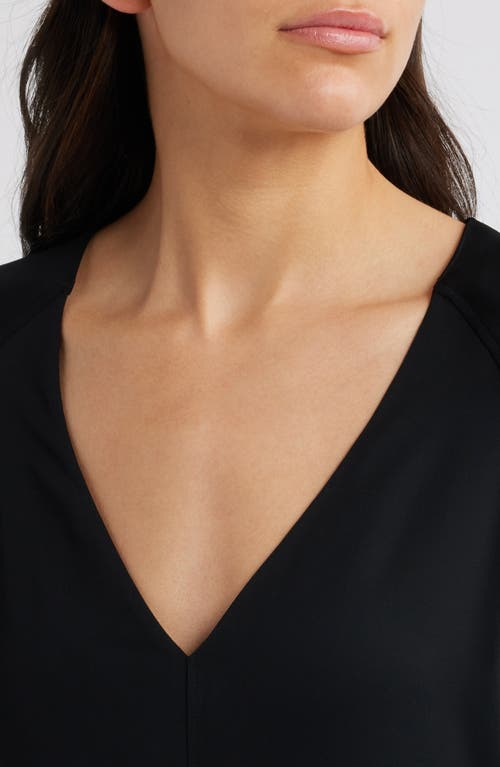 Hugo Boss Boss Diesha Long Sleeve Midi A-line Dress In Black