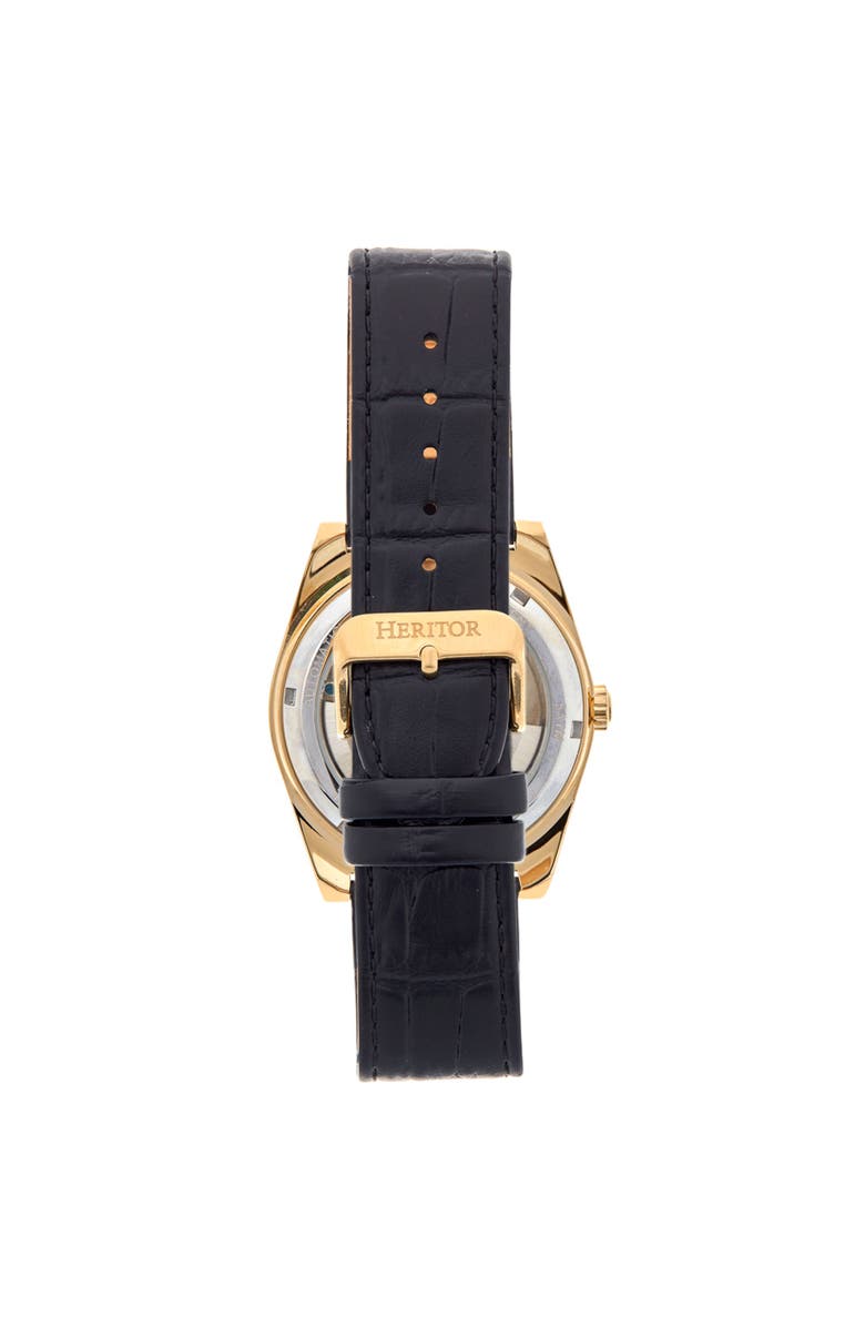 Heritor Automatic Daxton Skeleton Watch, Alternate, color, Black/Gold