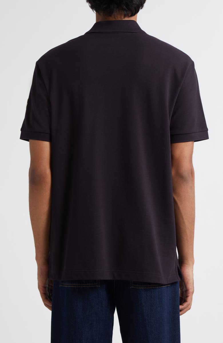 Moncler Varsity Monogram Cotton Piqué Polo, Alternate, color, Navy Blue