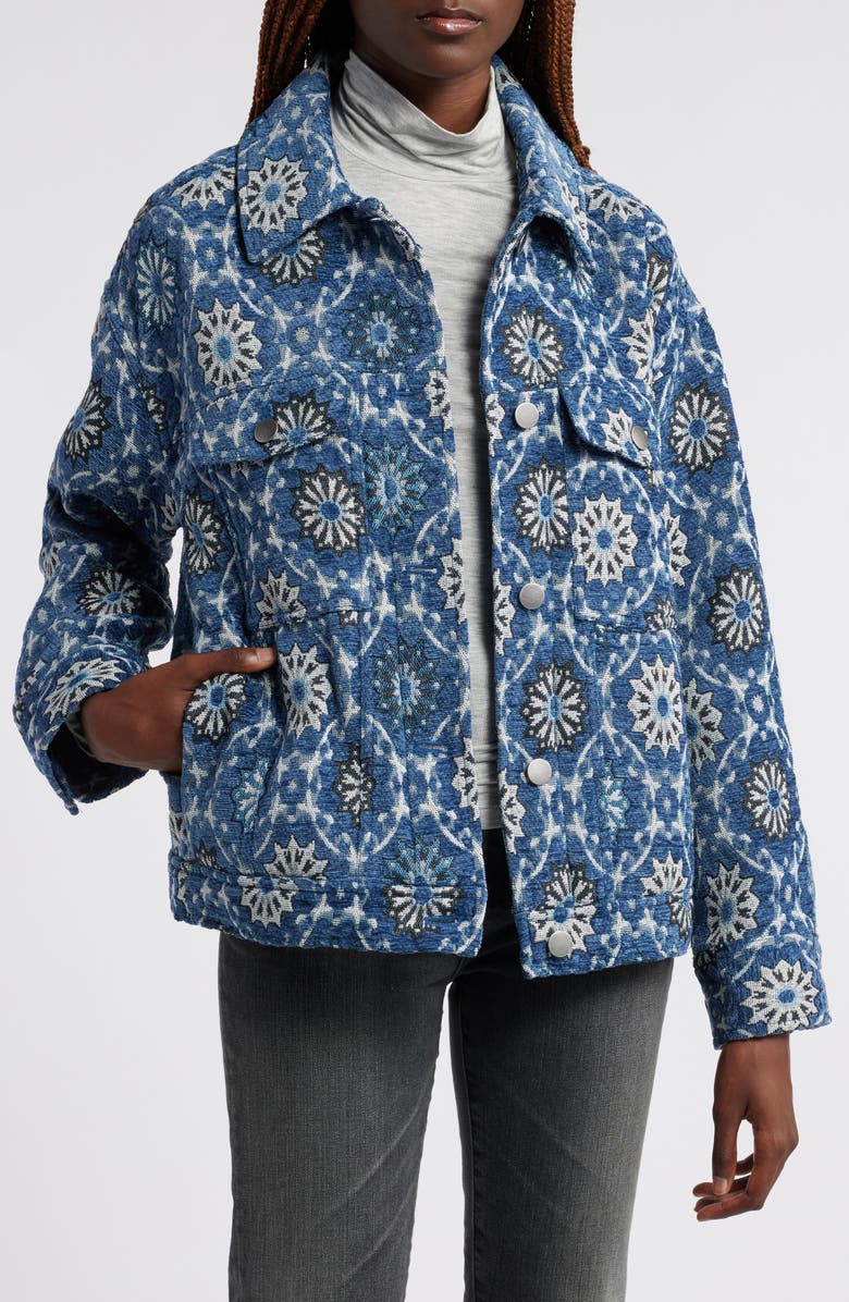 Treasure & Bond Tapestry Jacquard Trucker Jacket, Main, color, 