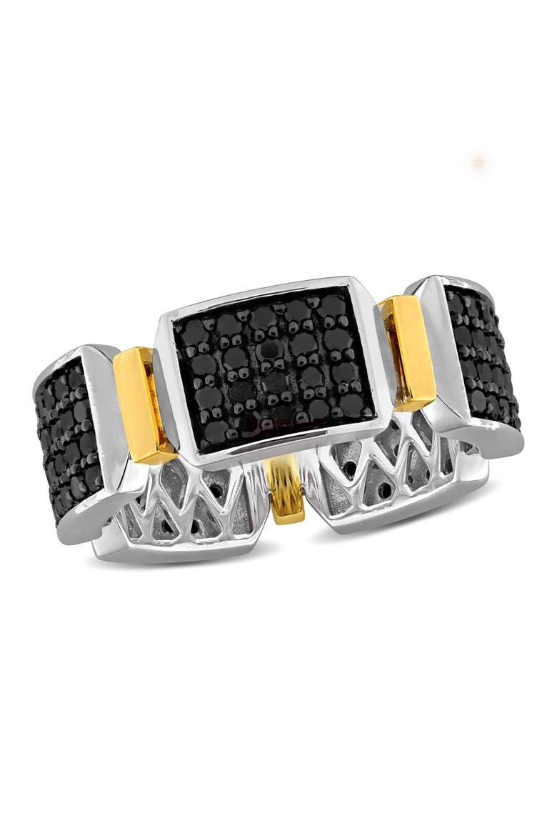 Men's Diamond Cluster Ring 14k Gold, Main, color, Black Diamond