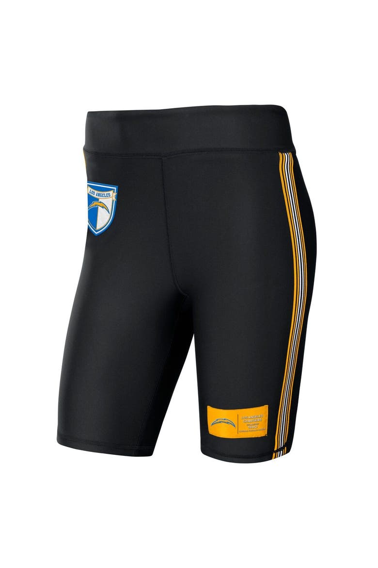 Women's WEAR by Erin Andrews Black Los Angeles Chargers Biker Shorts, Alternate, color, Black