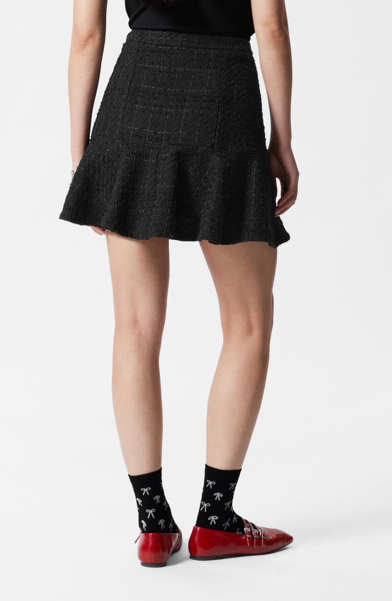 & Other Stories Flounce Hem Cotton Blend Tweed Miniskirt, Alternate, color,