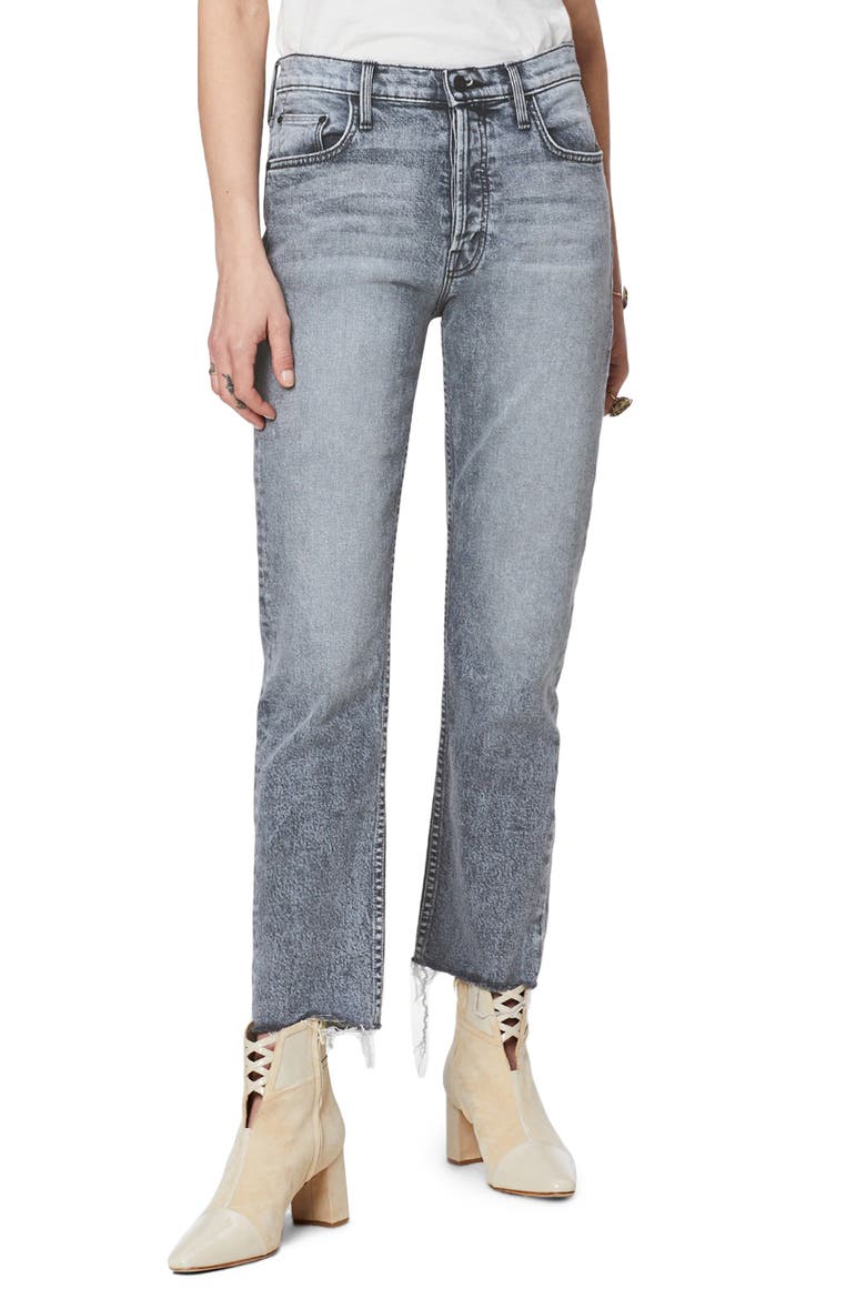 The Tomcat High Waist Fray Ankle Straight Leg Jeans, Main, color, STATIC