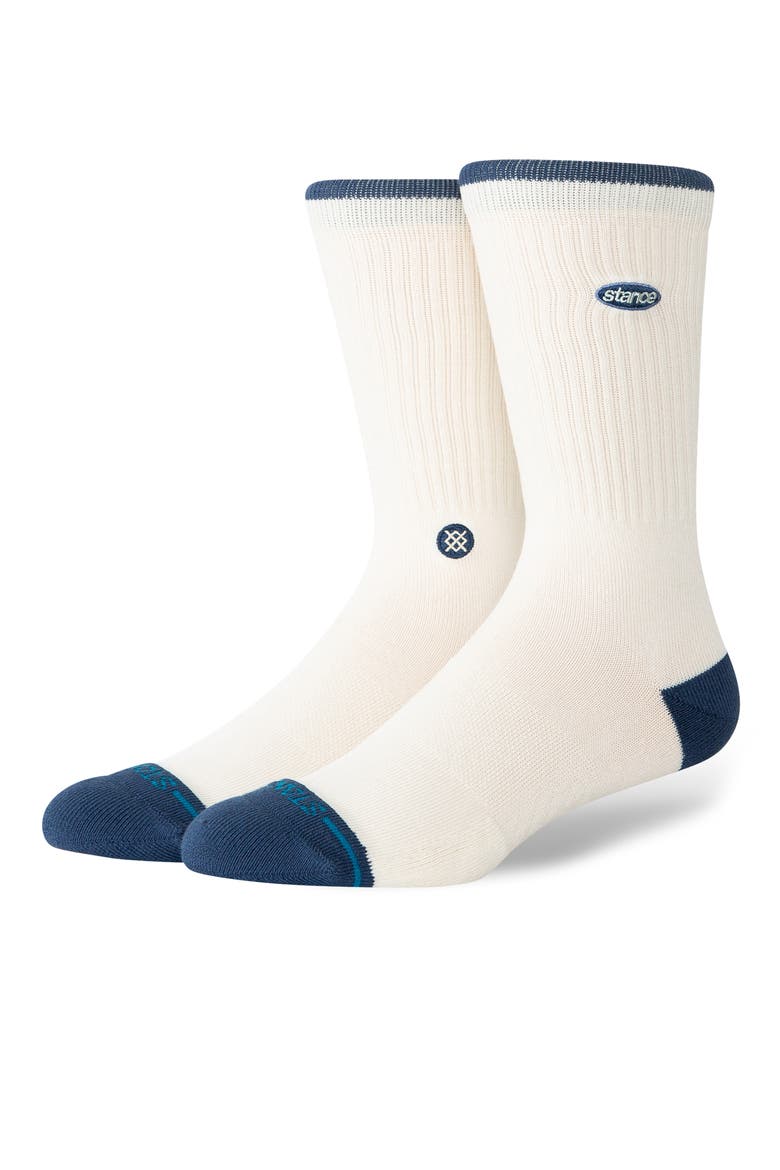 Combed Cotton Blend Crew Socks, Main, color, CANVAS