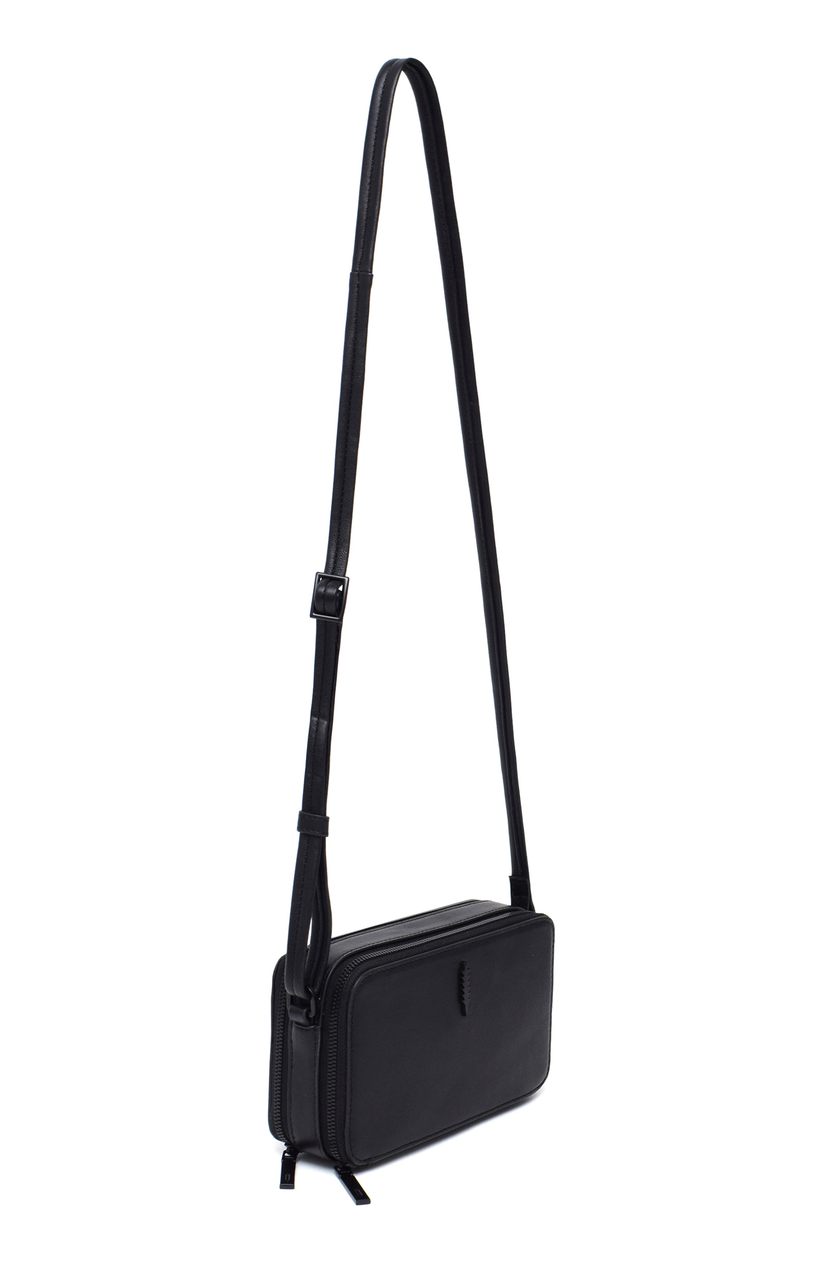 Thacker Riley Leather Crossbody Bag, Alternate, color, Black
