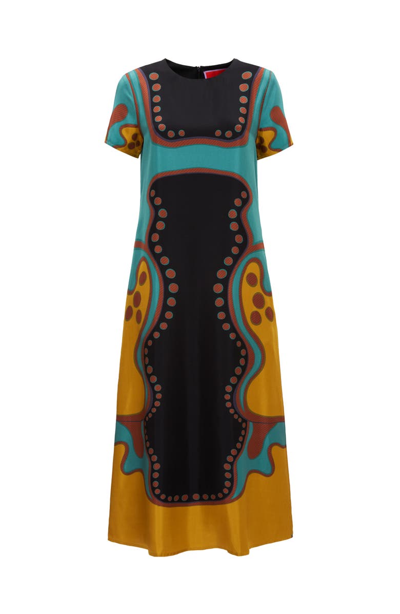 La DoubleJ Swing Dress, Alternate, color, Spritz Placée Black