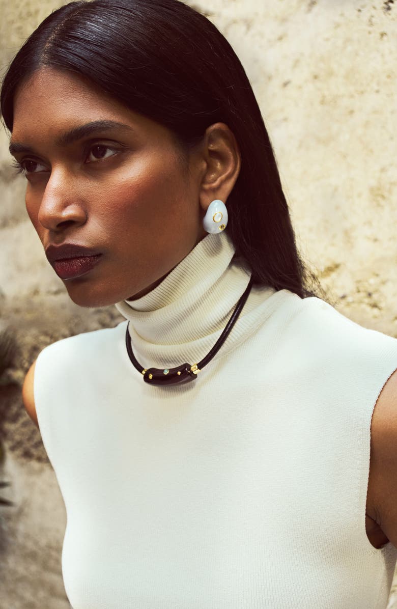 Lizzie Fortunato Cabrera Collar Necklace, Alternate, color, Black