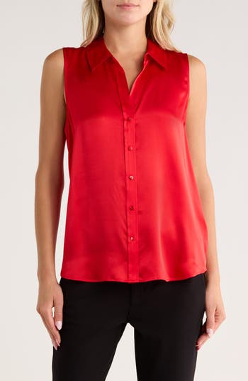 L Agence L'agence Emmy Sleeveless Silk Shirt