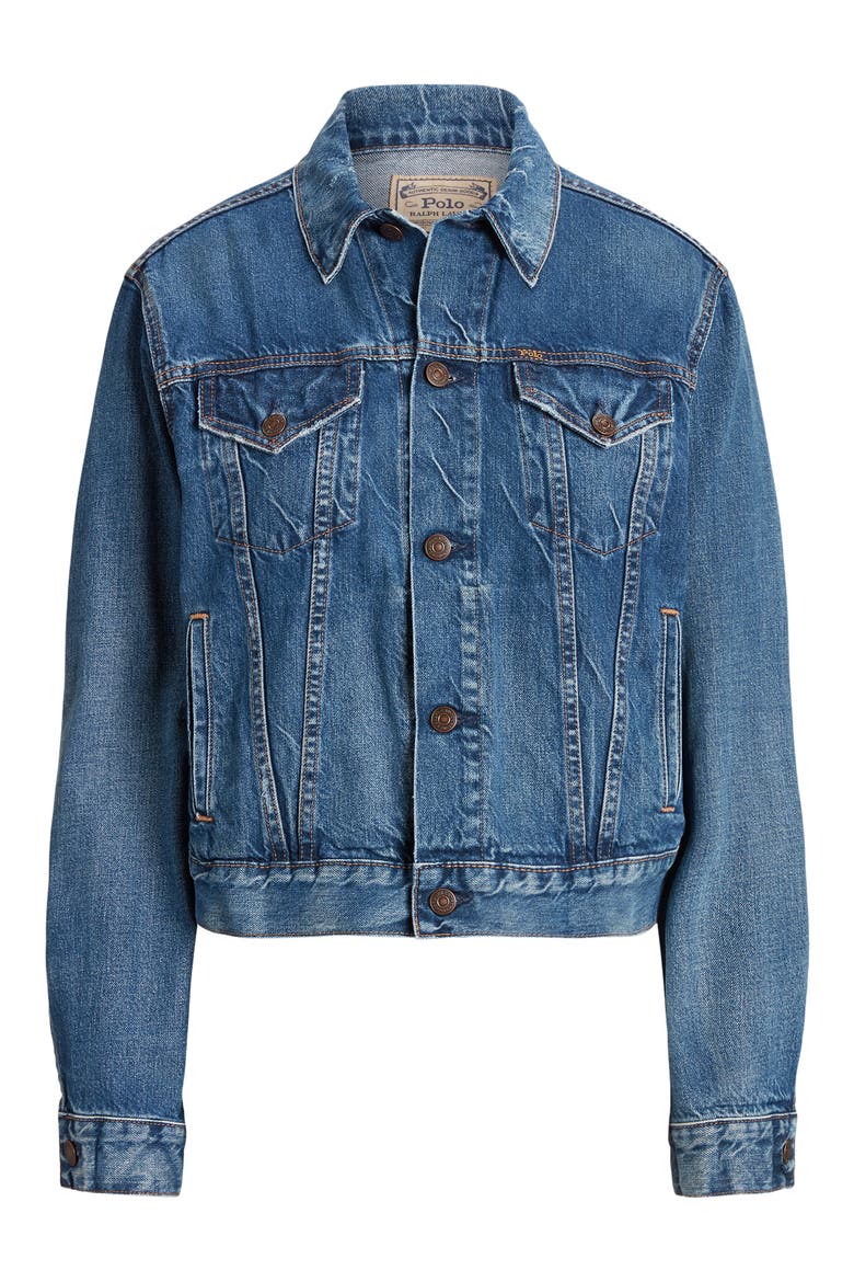 Rigid Denim Trucker Jacket, Alternate, color, MEUSE WASH