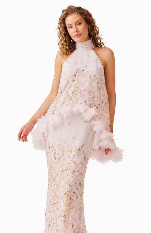 Elliatt Tulsia Capelet Maxi Dress In Pink Multi