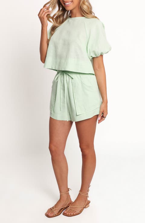 Chelsey Linen Blend Shirt & Shorts Set