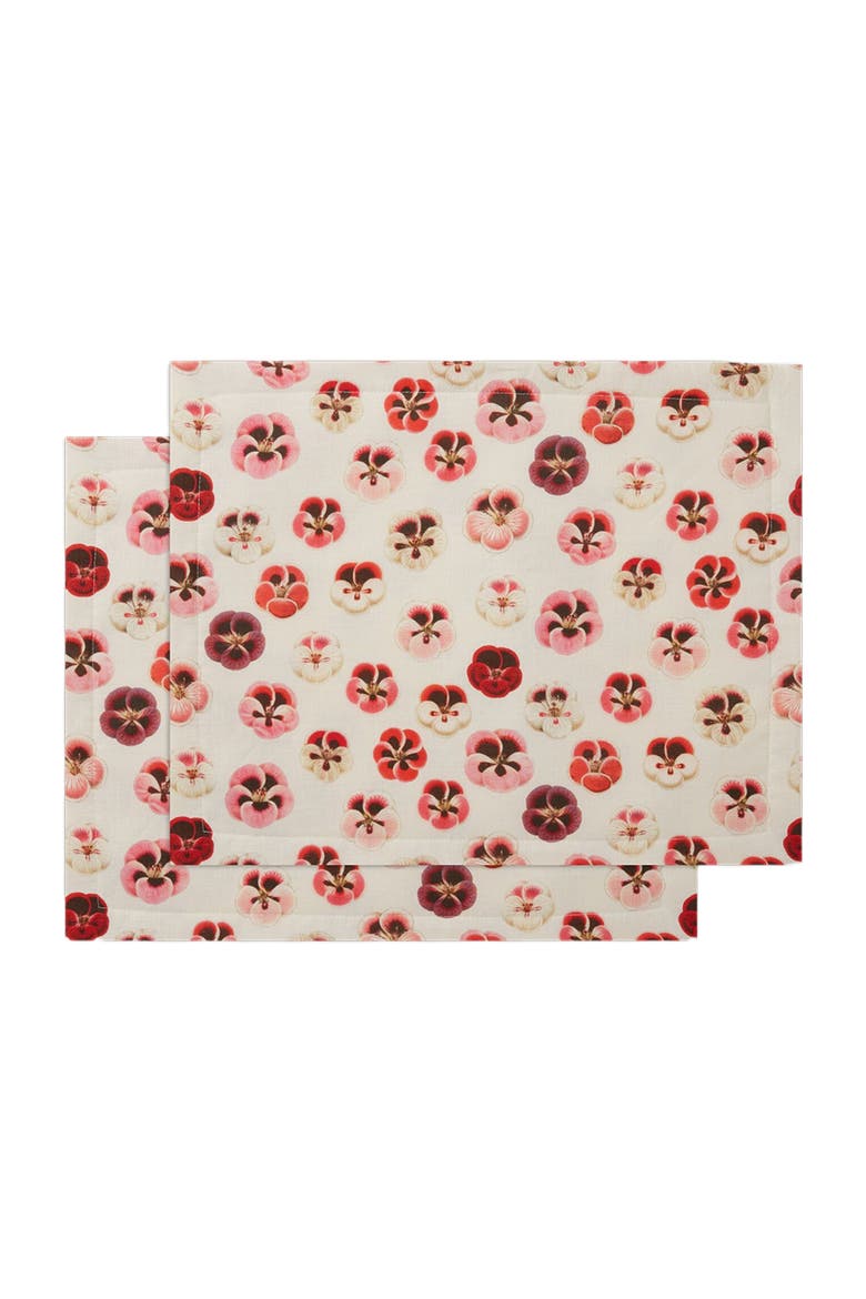 Placemats Set Of 2 (35X45) Pansy Ivory, Main, color, Pansy Ivory