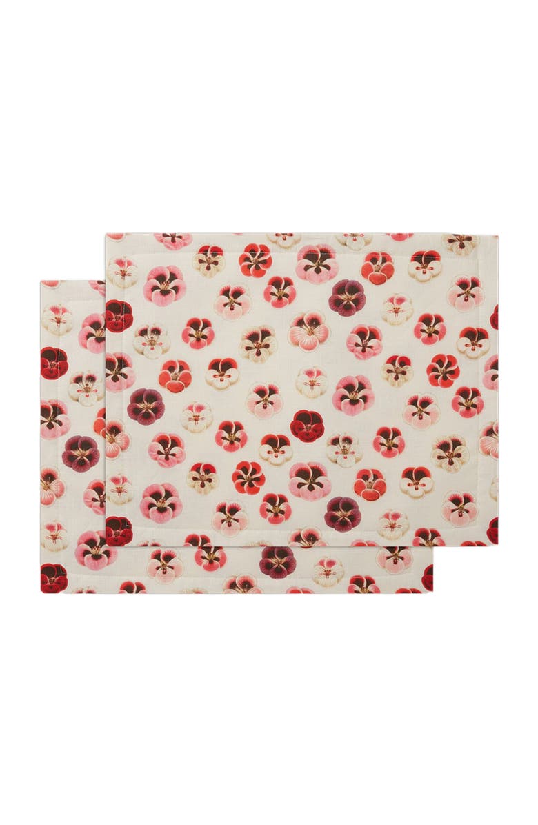La DoubleJ Placemats Set Of 2 (35X45) Pansy Ivory, Main, color, Pansy Ivory