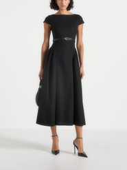 Manière De Voir Gaia Boat Neck Flared Maxi Dress