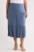 Renee C Tiered Jersey Maxi Skirt