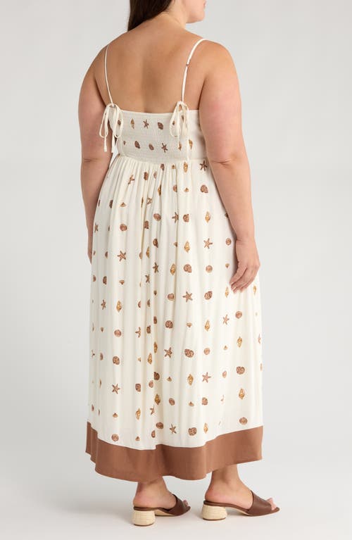 Sugarlips Cerise Shells Fit & Flare Sundress In White