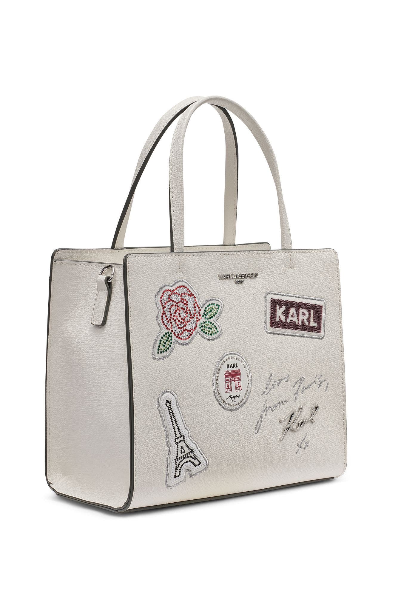 Maybelle Pins+Rhinestones Satchel, Alternate, color, Winter White/Silver