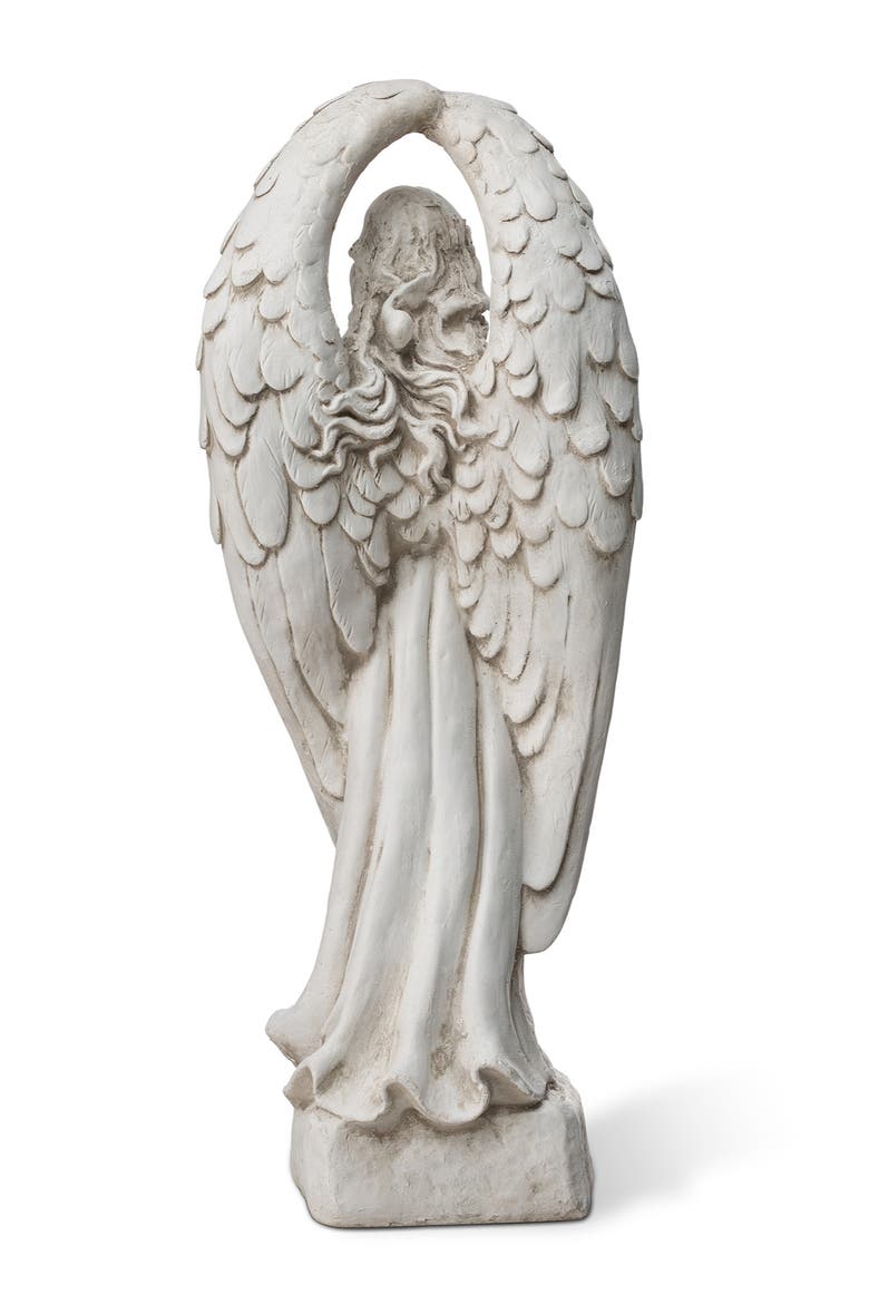20.5"H MGO Standing Archangel Garden Statue Sculpture, Alternate, color, White