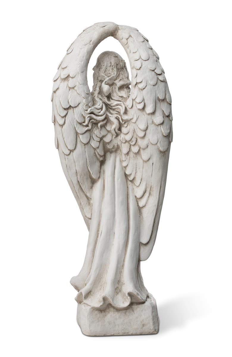 Glitzhome 20.5"H MGO Standing Archangel Garden Statue Sculpture, Alternate, color, White
