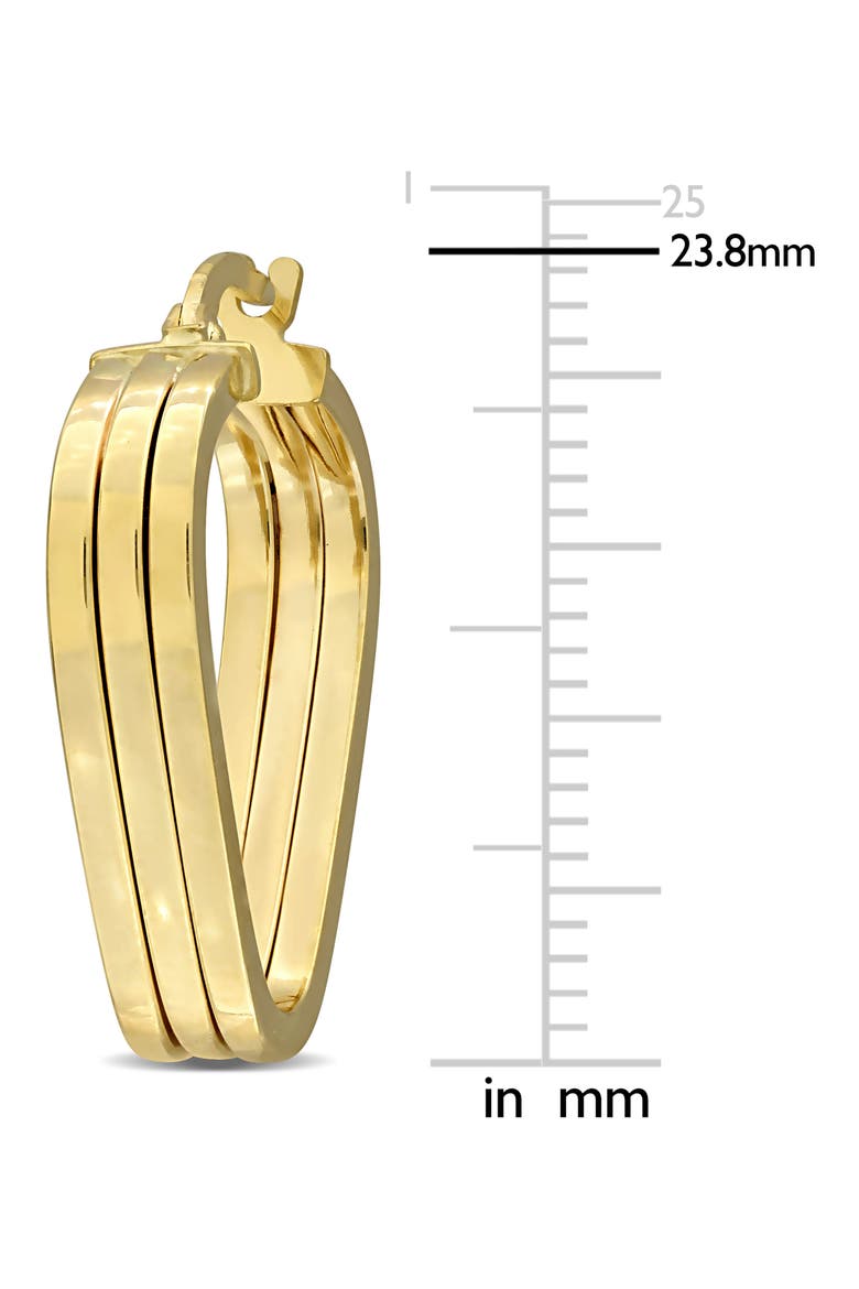Triple V-Shape Hoop Earrings, Alternate, color, GOLD