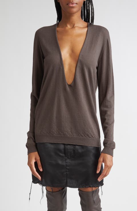 Extreme V-Neck Virgin Wool Sweater
