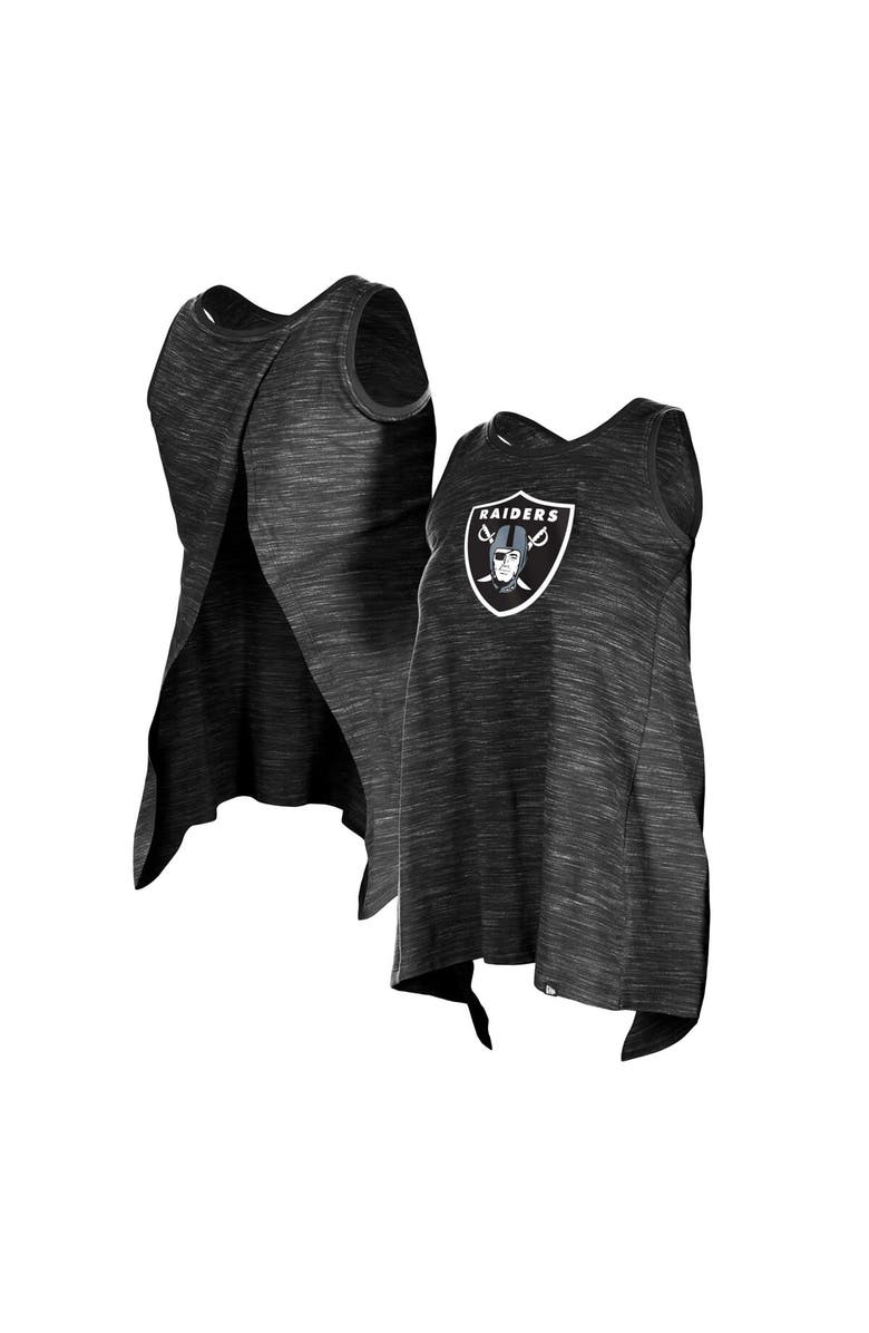 New Era Women's New Era  Black Las Vegas Raiders Plus Size Space Dye Active Tank Top, Alternate, color, Black